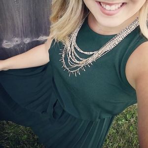 Dark Green pleated dress (midi)